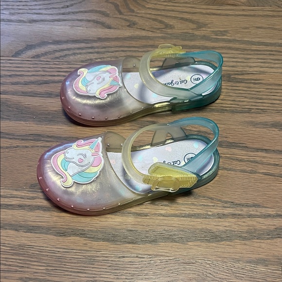 Cat & Jack Unicorn Sandals - glitter Pink sandals - Picture 5 of 11